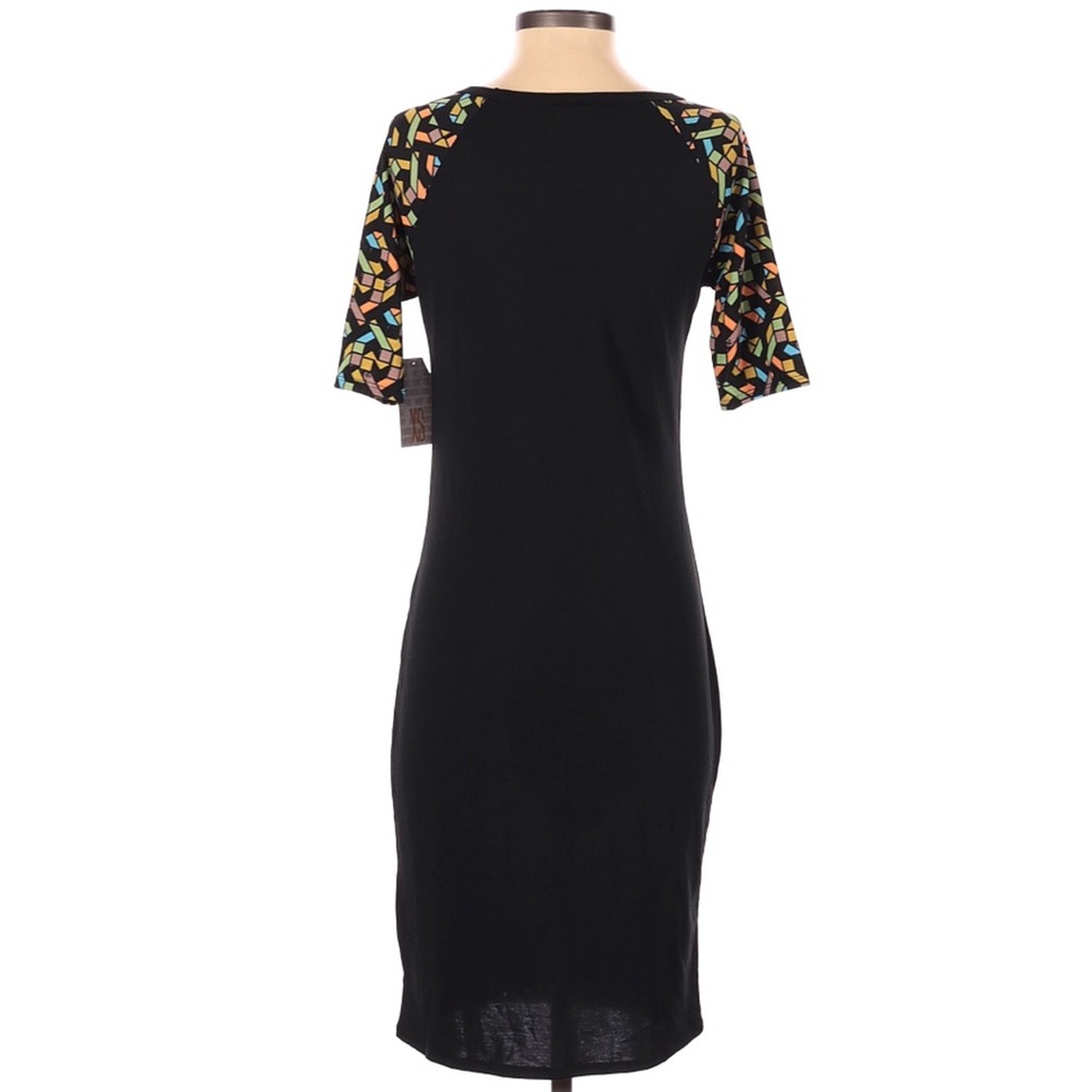 LulaRoe Julia Dress XS Black Geo NWT - Picture 2 of 4